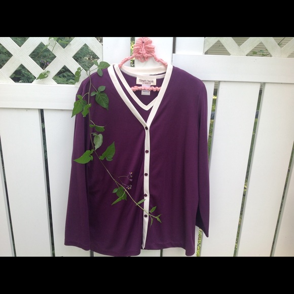 Simply Susan 3 piece plum size large outfit - Picture 2 of 7